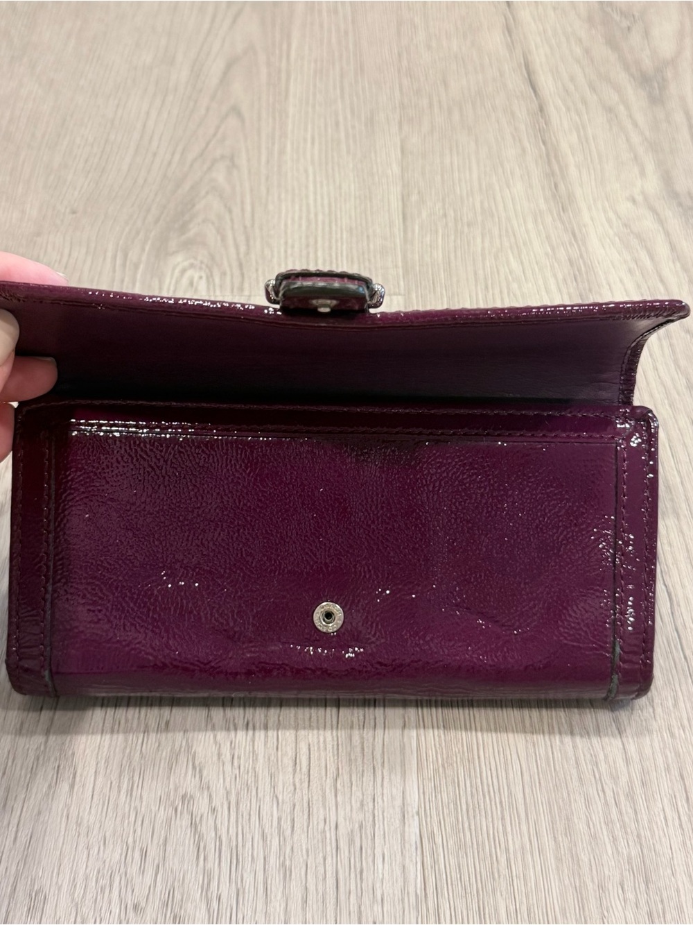 Coach Patent Leather Wallet in Berry - Picture 2 of 4